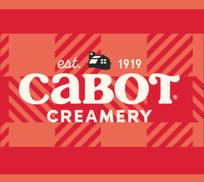 Cabot Creamery red plaid logo Fresh Expo new england food show sponsor tile