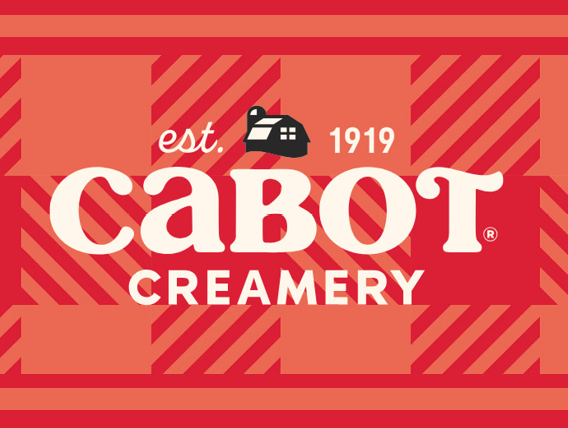 Cabot Creamery logo red plaid background