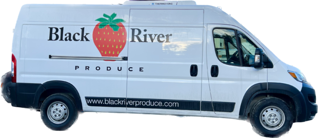 foodservice delivery van black river produce logo