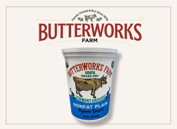 Butterworks Farm logo and yogurt package