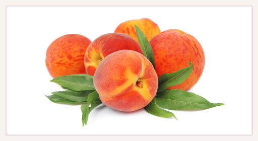 pennsylvania peaches cluster of five white background